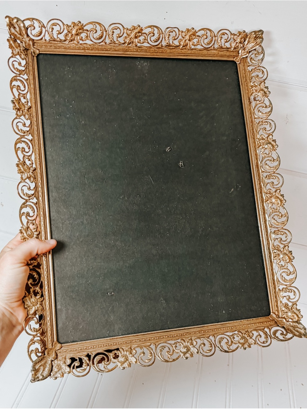 Vintage Metal Filigree 13.5” x 10.5” Picture Frame